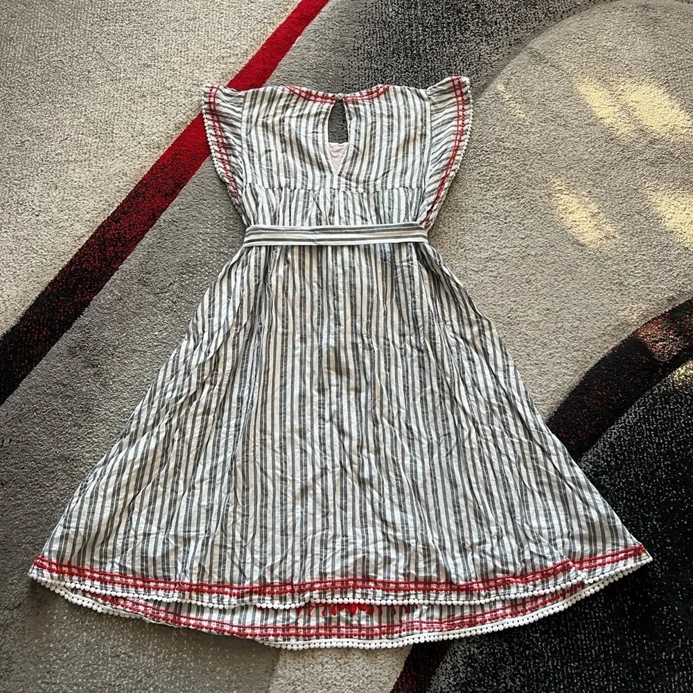 Broome Street Kate Spade Striped Embroidered Babydoll Dress